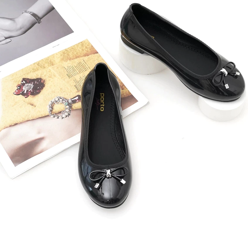 Sepatu Balet Pita Wanita Flatshoes Kerja Kuliah Casual Korea Glossy Porto MRJ-1 LSA-1 - Image 8