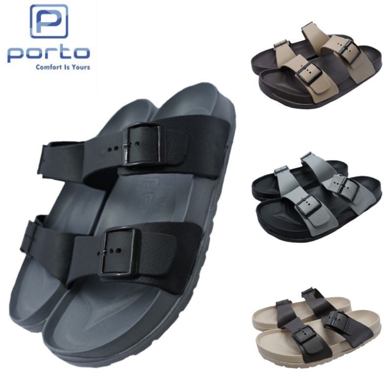 Porto 1029 – Sandal Slop Pria Dewasa Dan Anak / Sendal SeloP Model Ban Dua Kokop Gesper