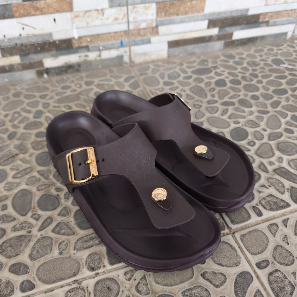 Rumahkaki - Sandal Jepit Wanita Gesper Adjustable Sendal Karet EVA Flip Flop Anti Slip Porto 1028L-7 - Image 3