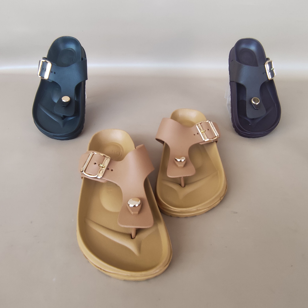 Rumahkaki - Sandal Jepit Wanita Gesper Adjustable Sendal Karet EVA Flip Flop Anti Slip Porto 1028L-7 - Image 6