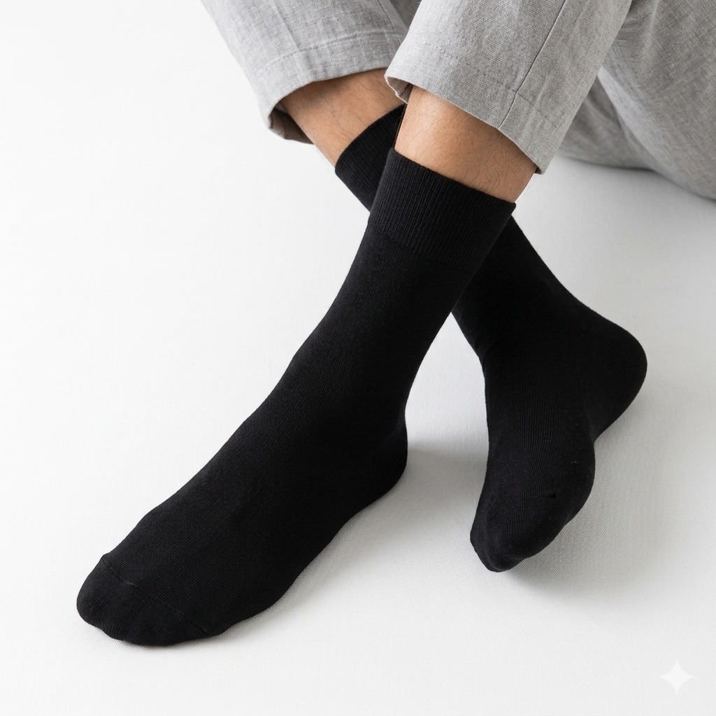 Rumahkaki - Kaos Kaki Kerja Kantor Premium Pria Kaus Kaki Formal Motif dan Polos Di Bawah Betis 3/4 - Image 4