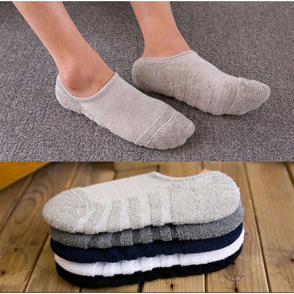 Rumahkaki – Kaos Kaki Pendek Color Boom Invisible / Kaus Kaki Tidak Terlihat DI Bawah Mata Kaki Bahan Tebal Seperti Handuk / Serat Bambu
