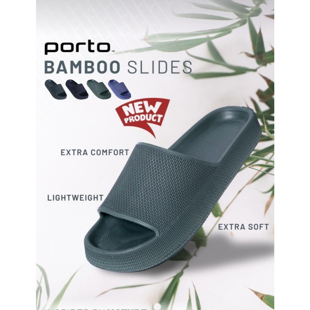 Rumahkaki – Porto 1068M Sandal Slop Karet Pria Sendal Selop Cowok Slippers Antislip Empuk Nyaman