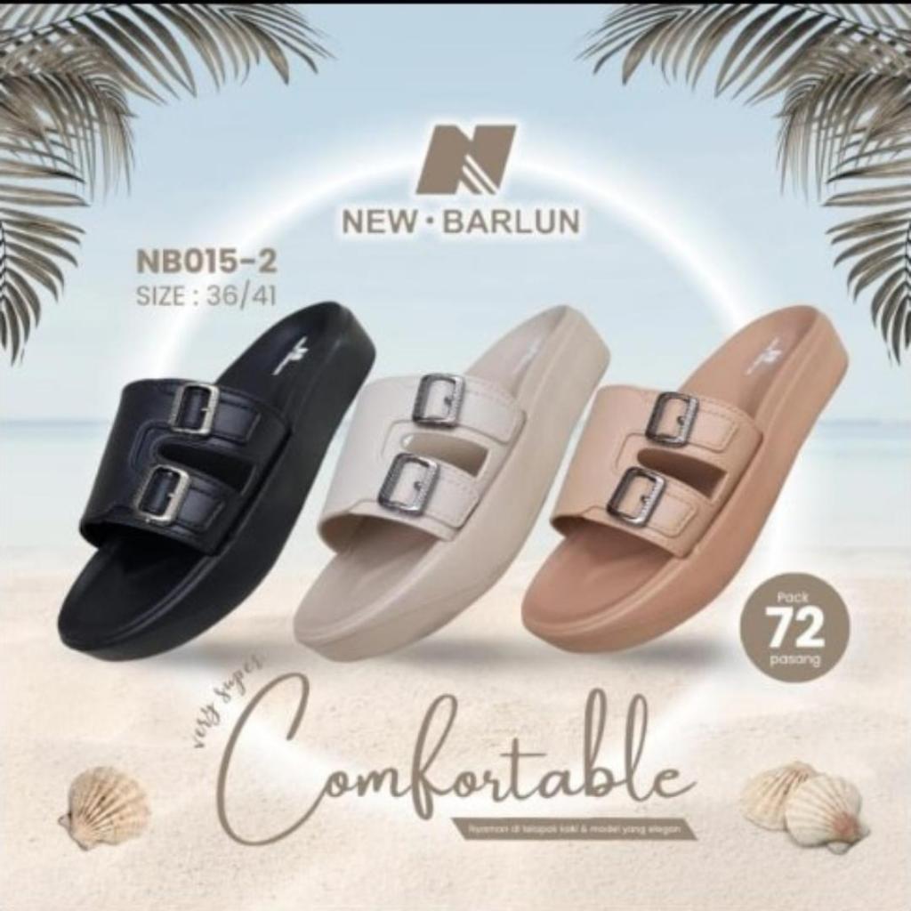 Rumahkaki – Sandal Flat Kasual Wanita Sendal Elegan Karet Ringan Nyaman dan Awet Kekinian NB015-2
