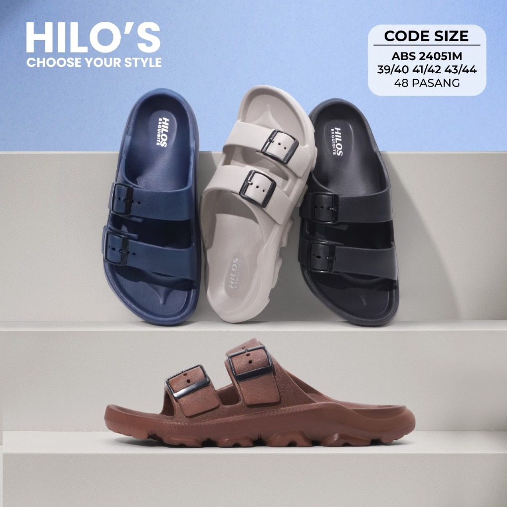 Rumahkaki – Sandal Pria Dewasa Sendal Laki Laki Karet Slide Slop Slip On Anti Slip 24051M