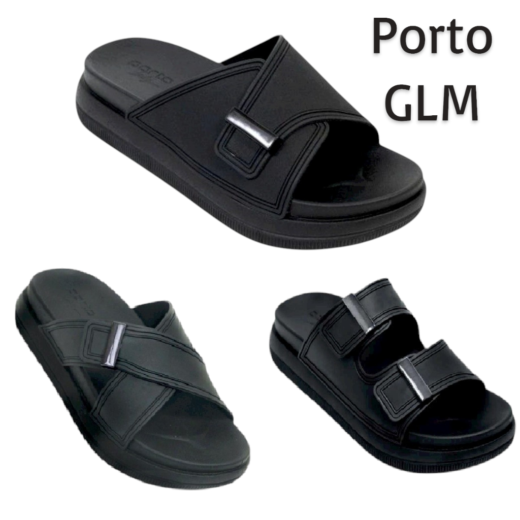 Rumahkaki – Sandal Wedges Wanita Tali Silang Sendal Jelly Karet Strap Dua Terbaru Porto GLM 36-40