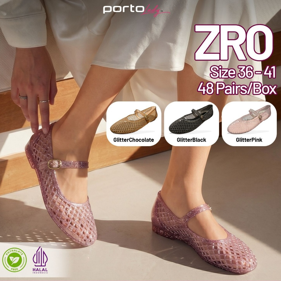 Rumahkaki – Sepatu Jaring Wanita Korean Style Flatshoes Jelly Glitter Porto ZRO