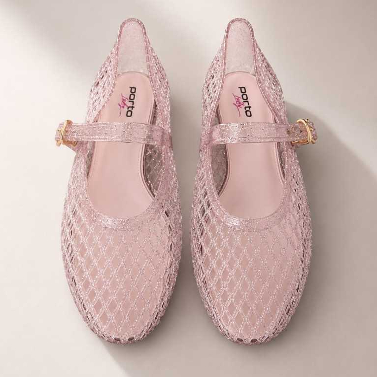 Rumahkaki - Sepatu Jaring Wanita Korean Style Flatshoes Jelly Glitter Porto ZRO - Image 2