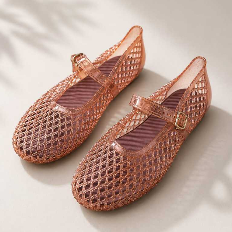 Rumahkaki - Sepatu Jaring Wanita Korean Style Flatshoes Jelly Glitter Porto ZRO - Image 4