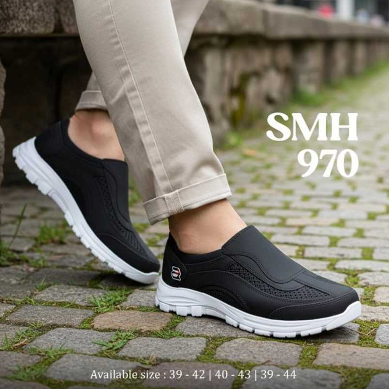 RumahKaki – Sepatu Kerja Pria Slip On Casual Karet Anti Air Anti Slip ATT SMH 970