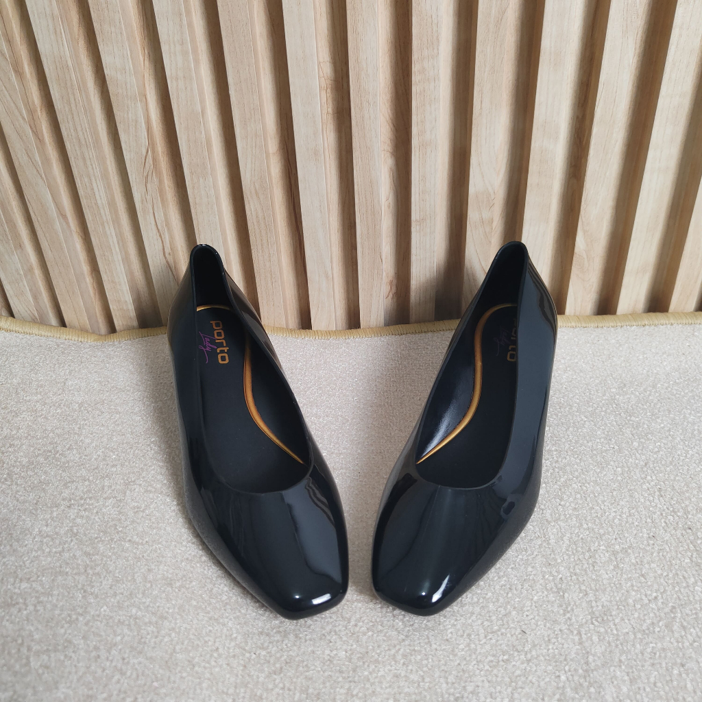 Rumahkaki - Sepatu Kerja Wanita Hak Tinggi 3cm Bahan Jelly Full Hitam Porto Lady PIK - Image 2