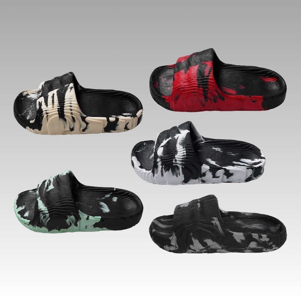 Sandal Selop Unisex Adilette Murble / Sendal Slop Pria Wanita Hema Motif Loreng Gradasi Tebaru